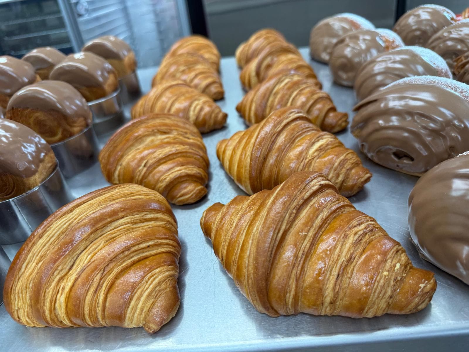 Freshly baked croissants